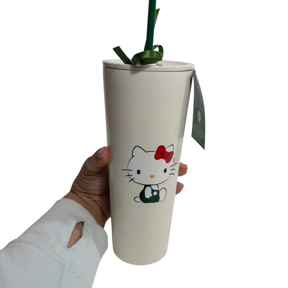 NEW Starbucks Hello Kitty White Tumbler Stainless Steel Cold Cup Holiday 2025 - Picture 2 of 7
